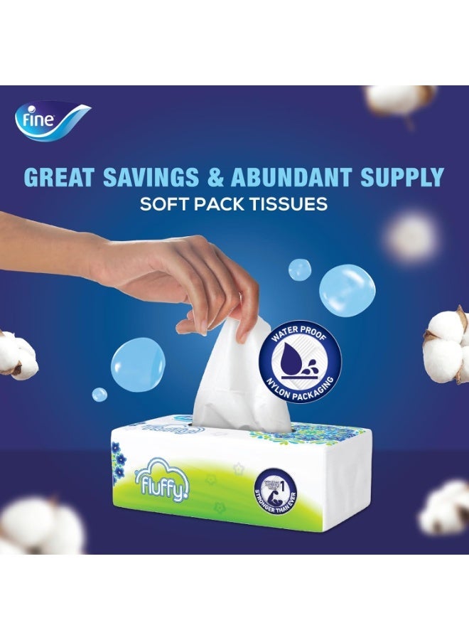 Fine Fluffy Facial Tissue, 40 Soft packs of 200 sheets x 2 Ply - Image 4