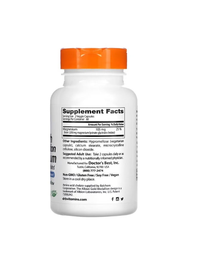 دكتورز بست High Absorption Magnesium 52.5 mg 120 Veggie Caps - Image 2