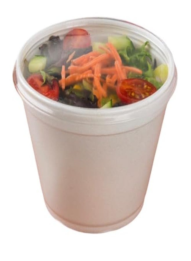 AMZ Empire 16 Oz Customizable Deli Foam Container With No Vent Lid (16 Ounce) 50/Case, For Hot And Cold Food/Containers with Matching Covers/Salad Soup Yougurt Ice Cream Cups/Set of 50 - Image 4