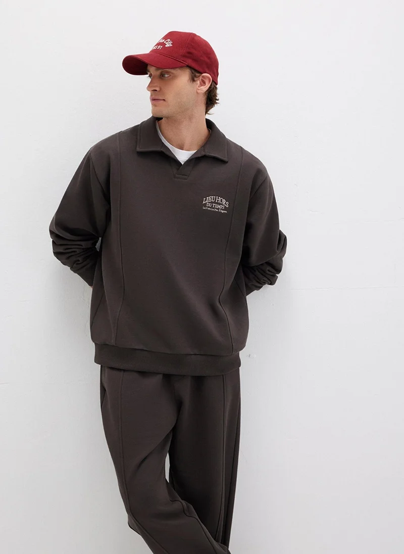 MAVI Brown Polo Neck Sweatshirt