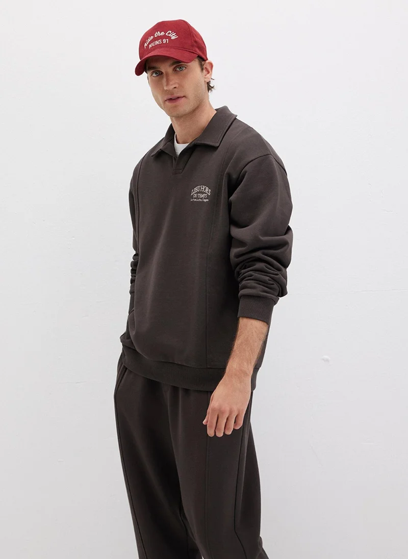 MAVI Brown Polo Neck Sweatshirt