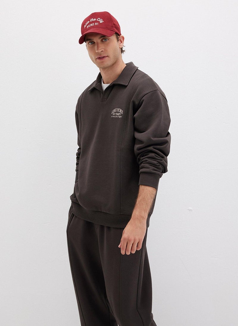 MAVI Brown Polo Neck Sweatshirt - Image 2