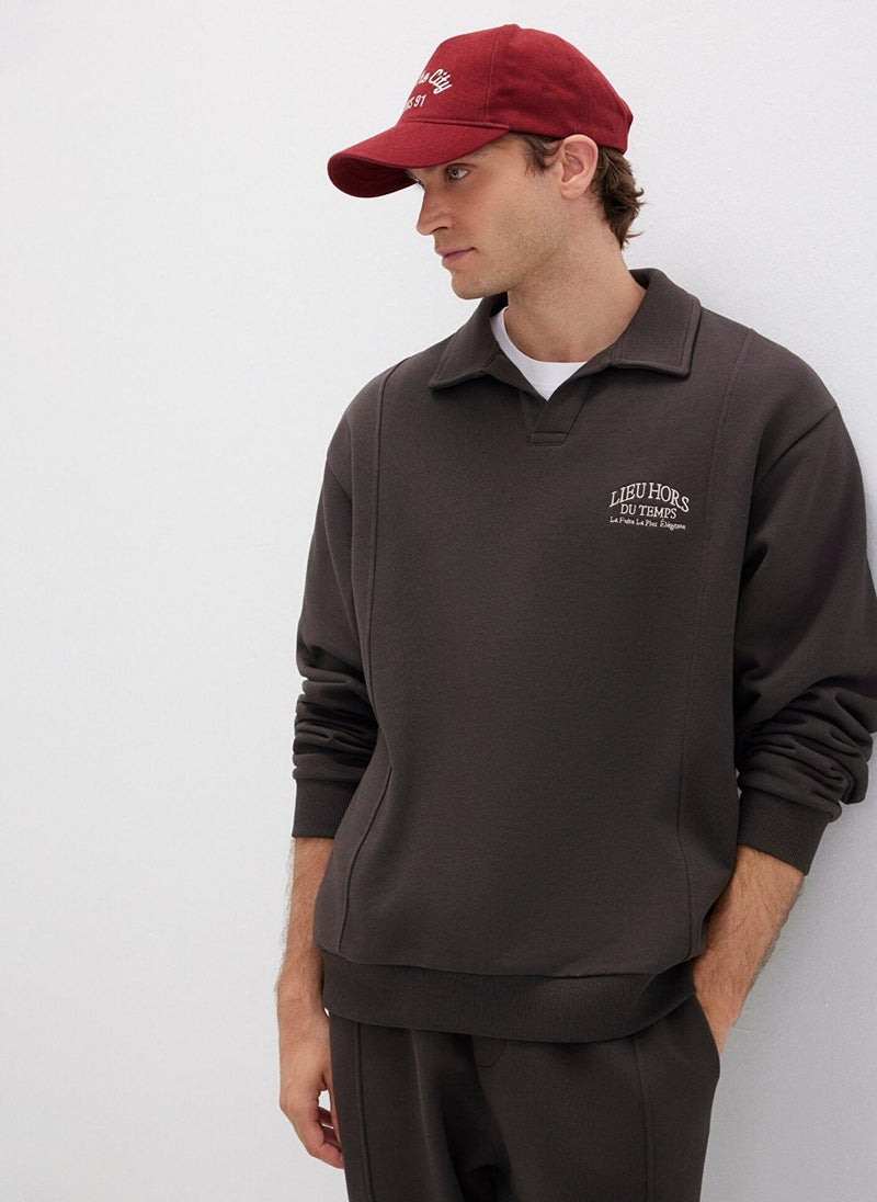 MAVI Brown Polo Neck Sweatshirt - Image 3