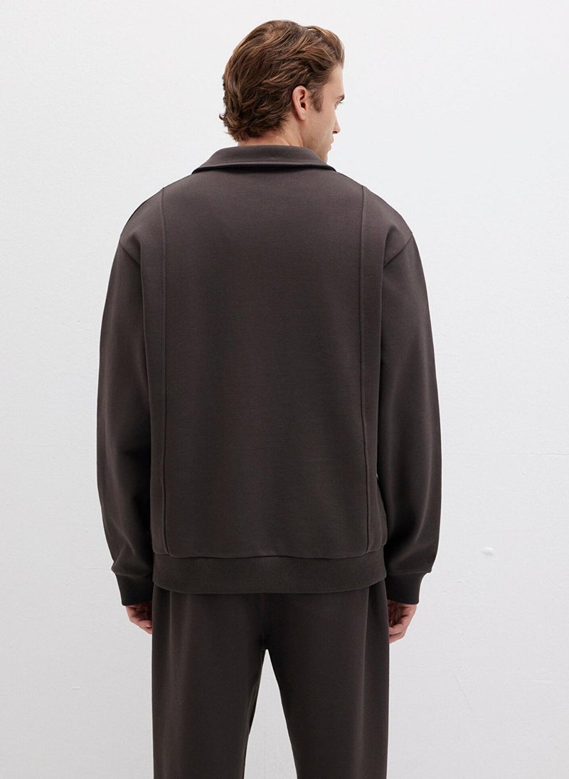 MAVI Brown Polo Neck Sweatshirt - Image 5