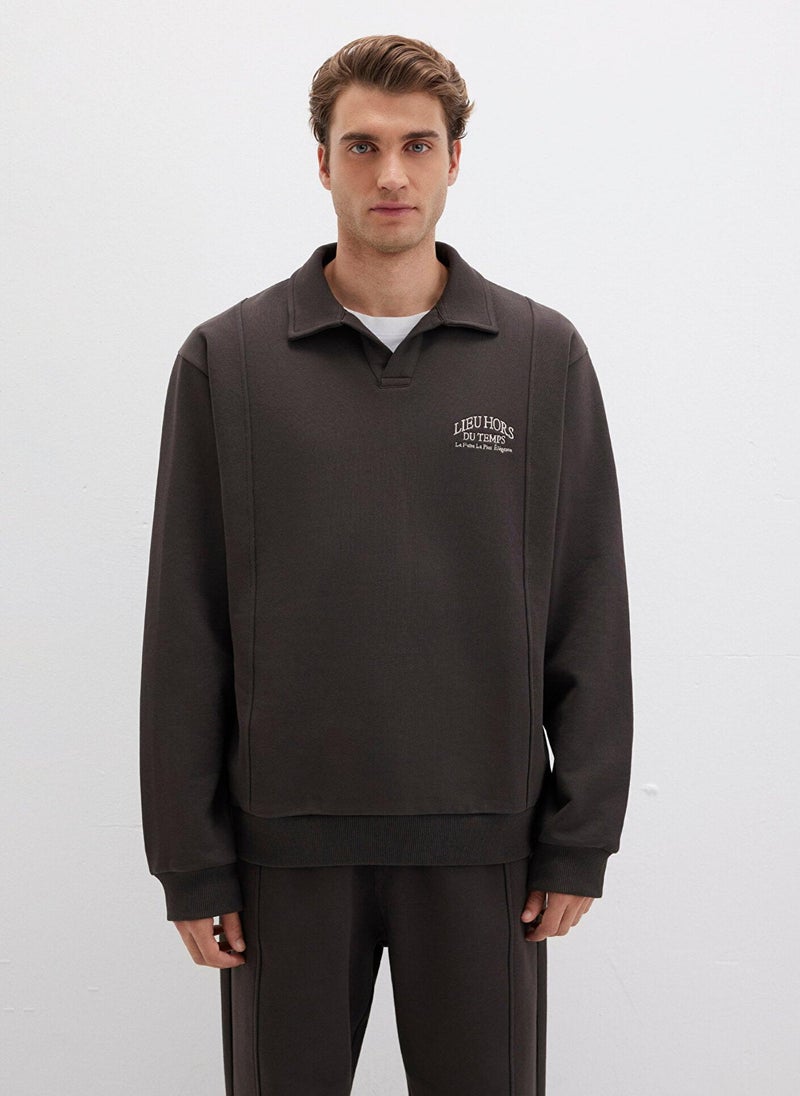 MAVI Brown Polo Neck Sweatshirt - Image 4