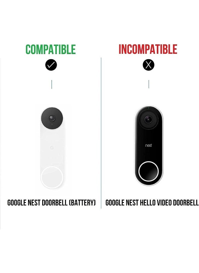 Wasserstein - No-Drill Mount Compatible with Google Nest Doorbell (Battery) - Avoid Drilling and Protect Your Walls - Image 1