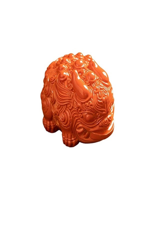 Comidox 1Pcs Handmade Figurine Tea Pet Color Changing Pixiu Tea Pet Good Luck Charm Zhisha Tea Pet Simple Yet Mini Resin Tea Set Accessories for Home Tea Room Office (Red) - Image 1