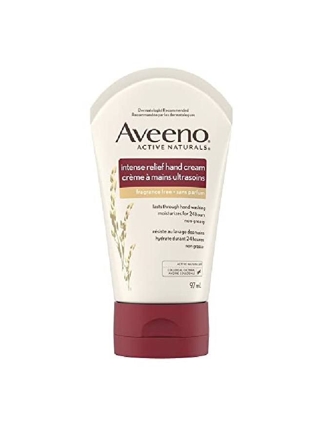 Aveeno Skin Relief Intense Moisture Hand Cream With Soothing Oat And Rich Emollients For Dry Skin 24 Hour Moisture Fragrance And Steroid Free 3.5 Oz White  - Image 1