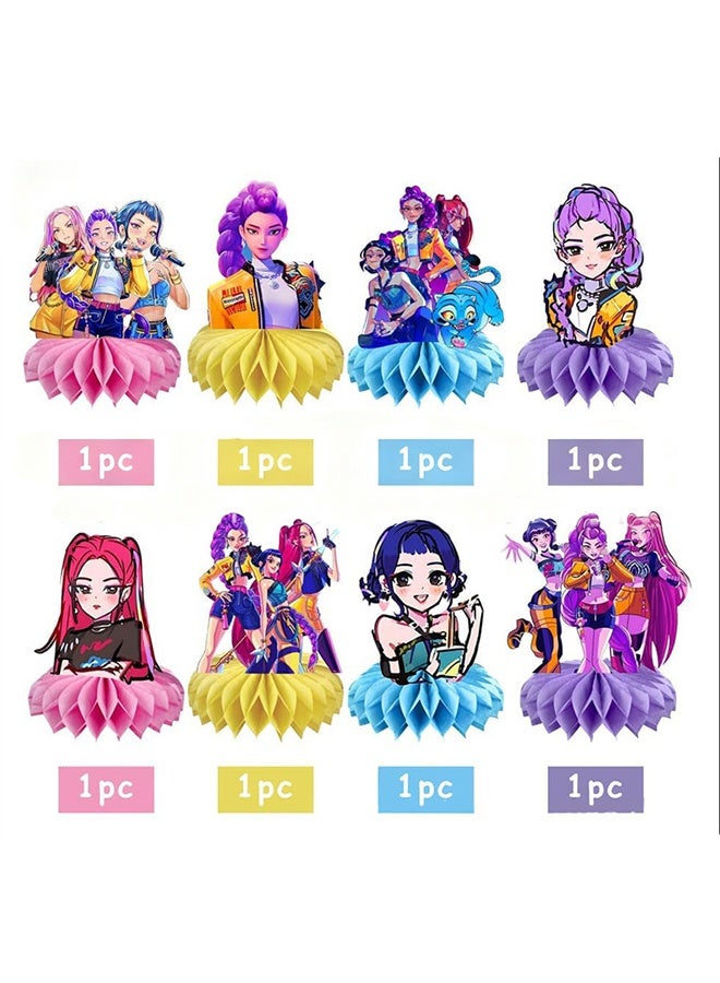 8 قطع من زينة الطاولة بتصميم قرص العسل، مستلزمات حفلات أعياد الميلاد، زينة طاولة بتصميم قرص العسل للأطفال. - Image 2