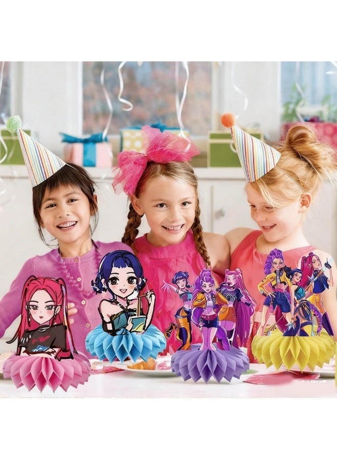 8 قطع من زينة الطاولة بتصميم قرص العسل، مستلزمات حفلات أعياد الميلاد، زينة طاولة بتصميم قرص العسل للأطفال. - Image 4