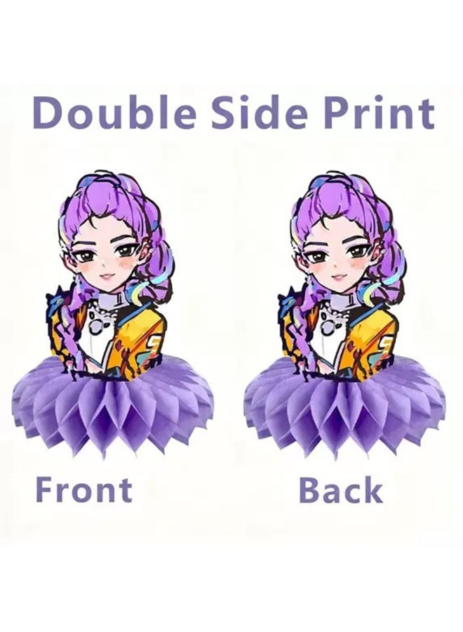 8 قطع من زينة الطاولة بتصميم قرص العسل، مستلزمات حفلات أعياد الميلاد، زينة طاولة بتصميم قرص العسل للأطفال. - Image 3