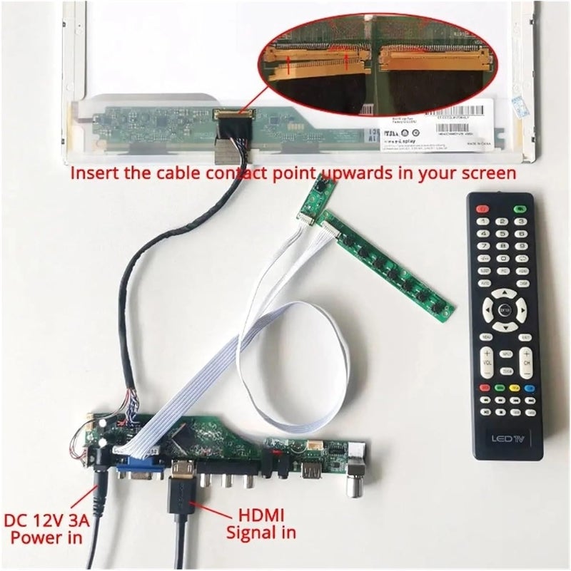 for LTN156KT02-101/301/302/C01 Analog TV 40Pin LVDS 1600x900 15.6" Laptop Screen HDMI+VGA+AV+USB Driver Controller Board Kit DIY,Laptop Motherboard(for LTN156KT02-101) - Image 2