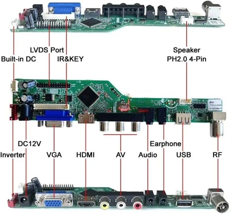 for LTN156KT02-101/301/302/C01 Analog TV 40Pin LVDS 1600x900 15.6" Laptop Screen HDMI+VGA+AV+USB Driver Controller Board Kit DIY,Laptop Motherboard(for LTN156KT02-101) - Image 3