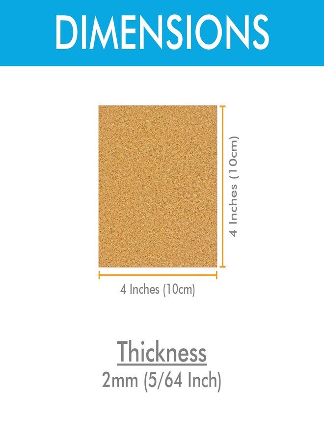 Millennial Essentials 100 Pack Self-Adhesive Cork Squares 4 x 4 Inches Cork Tiles Backing Sheets for Coasters and DIY Crafts - Image 3