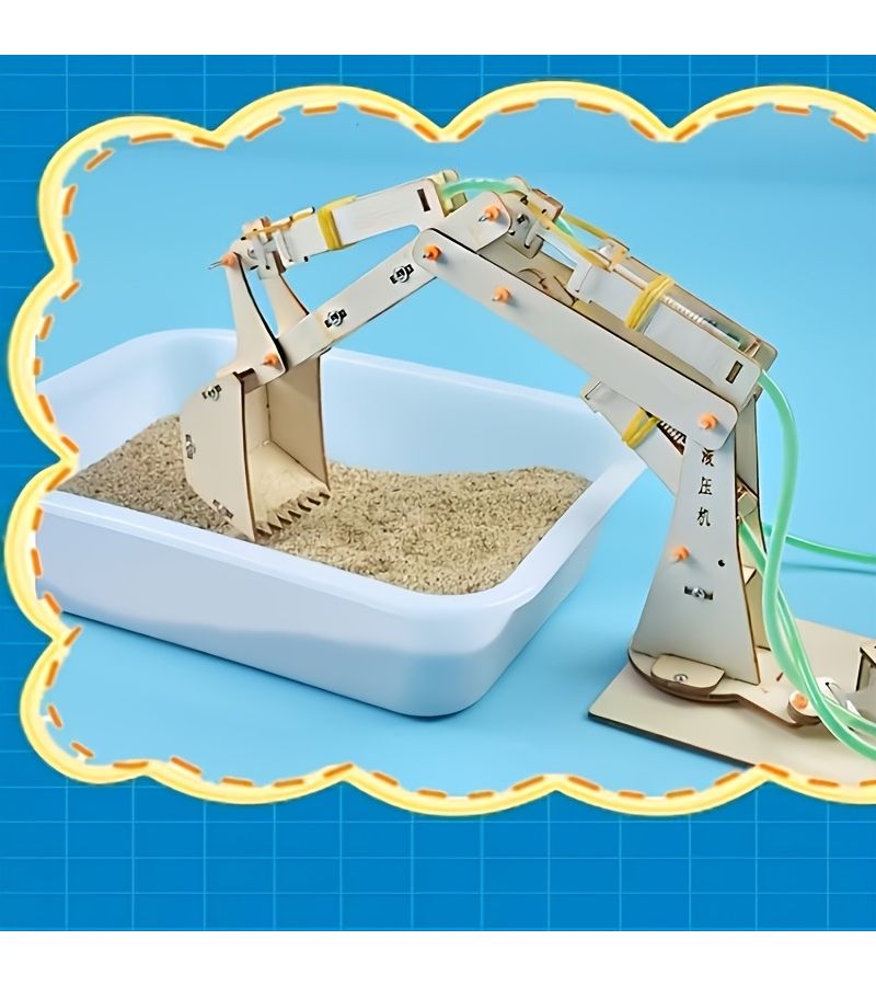 طقم حفار ذراع روبوتية هيدروليكية خشبية DIY (قطعة واحدة) - نموذج مشروع علمي - Image 5