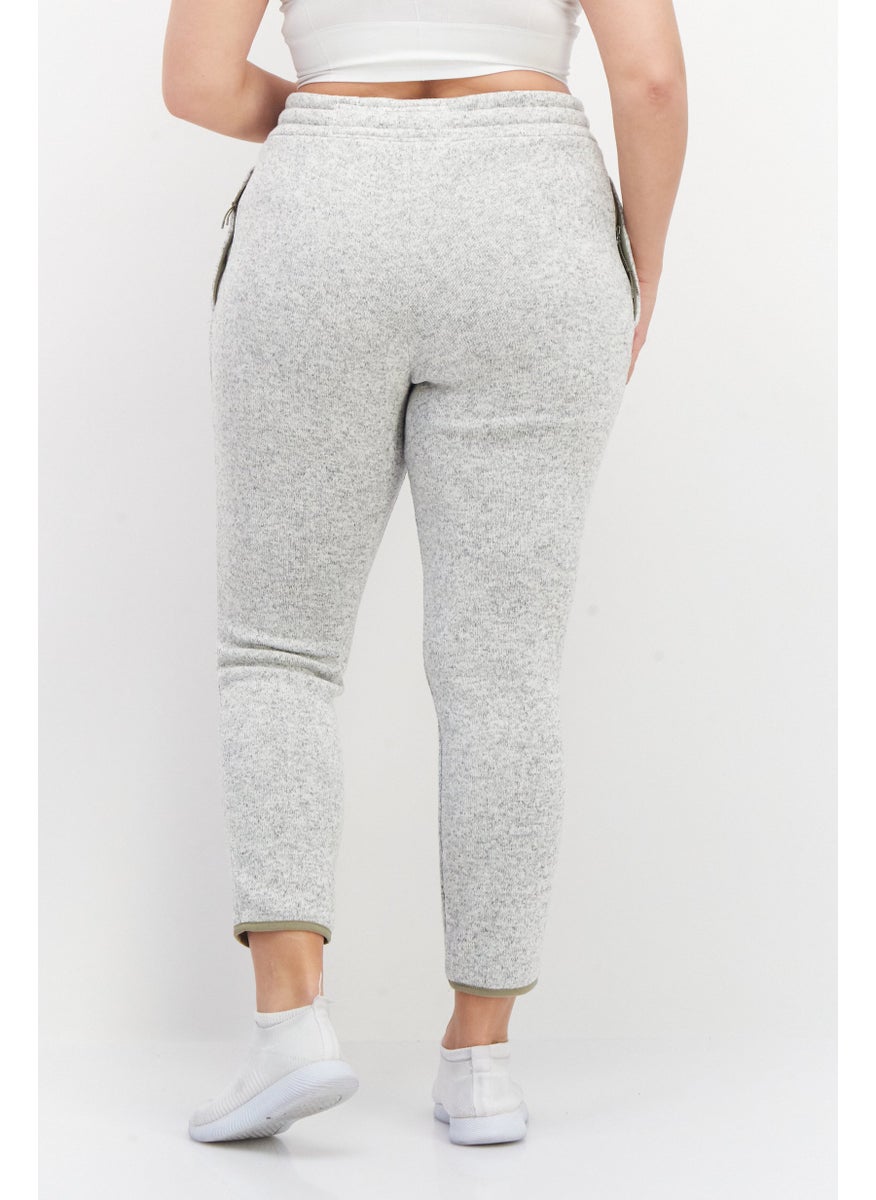 Billabong - Women Regular Fit Drawstring Heather Jogger Pants, Light Grey - Image 1