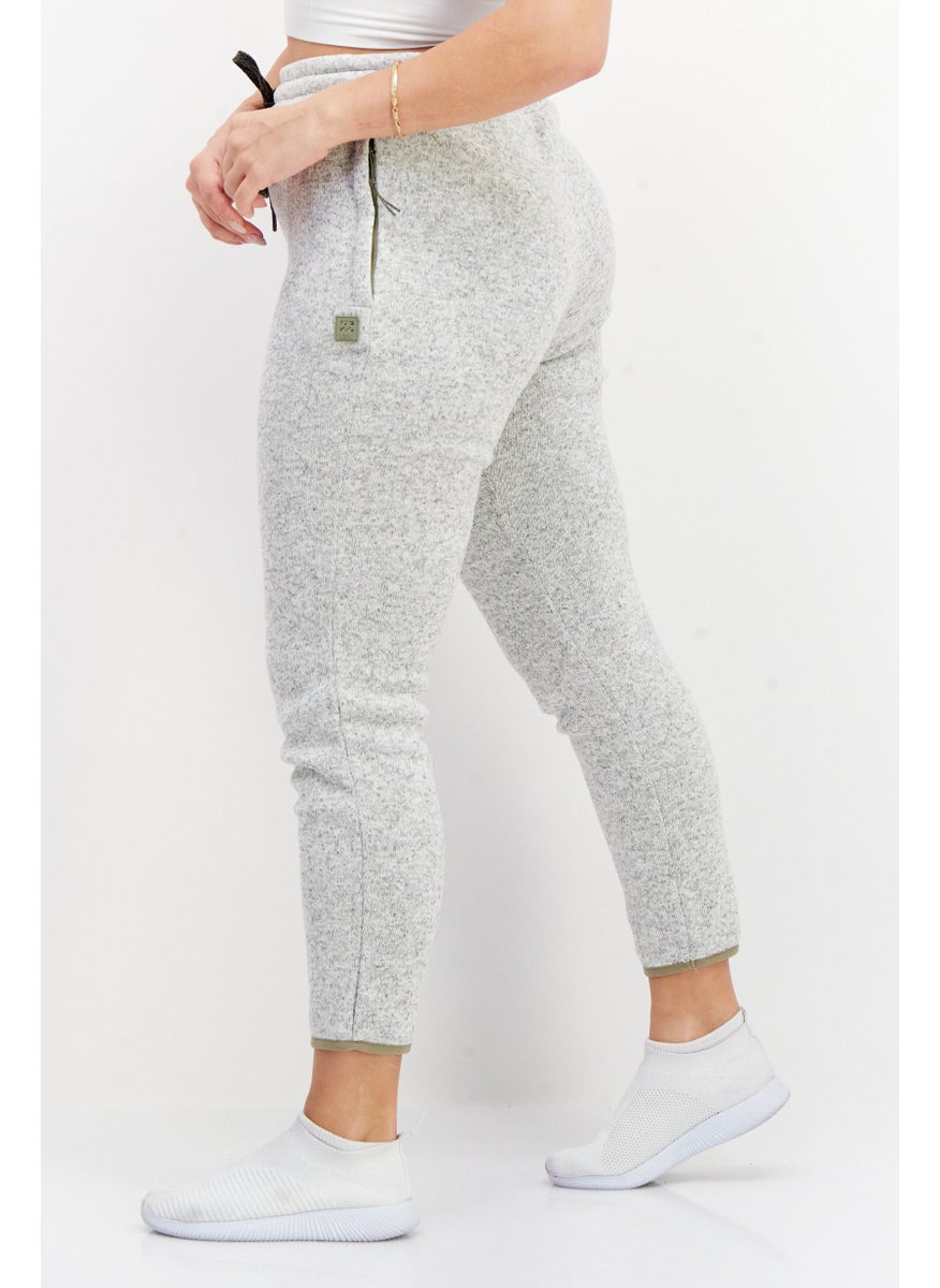 Billabong - Women Regular Fit Drawstring Heather Jogger Pants, Light Grey - Image 1