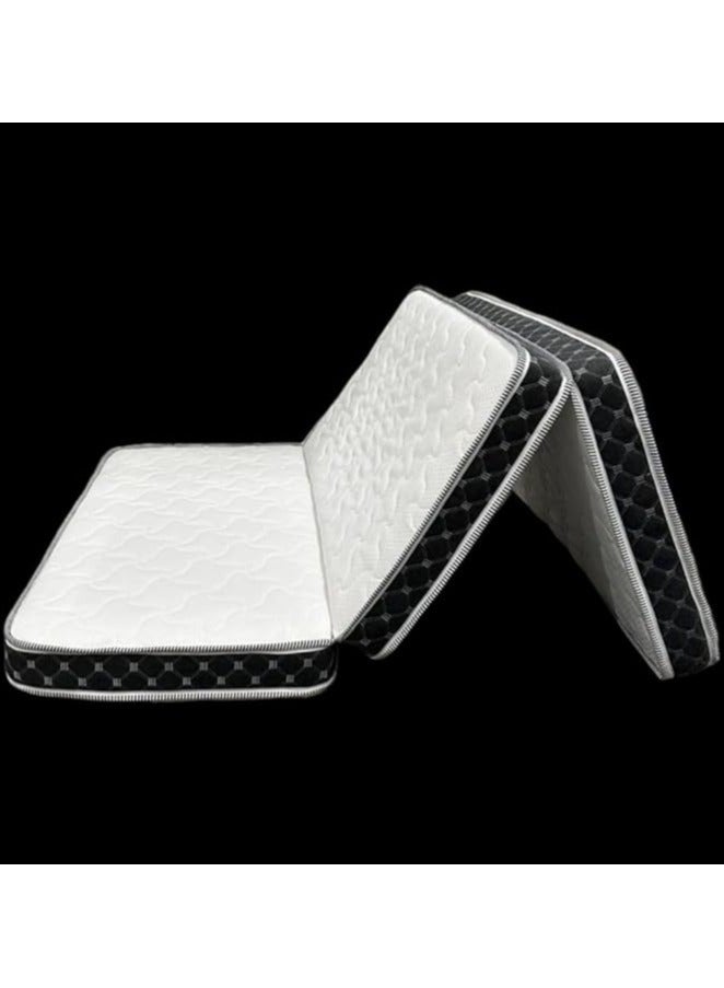 Comfy مرتبة قابلة للطي مريحة بيضاء وسوداء بحواف ساتان طبية 180 × 90 × 7 سم - Image 3