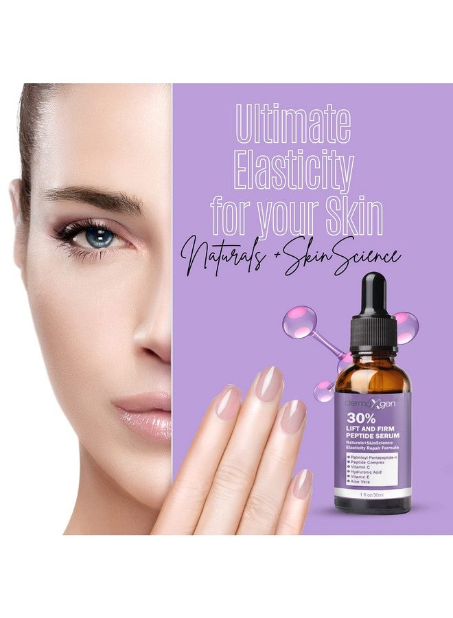 dermaxgen Ermaxgen Lift And Firm 30% Peptide Serum Matrixyl 3000 Vitamin C & E + Hyaluronic Acid + Aloe Vera Lifts Firms & Tightens Skin + Pure Organic Antiaging Serum (1 Fl Oz) - Image 5