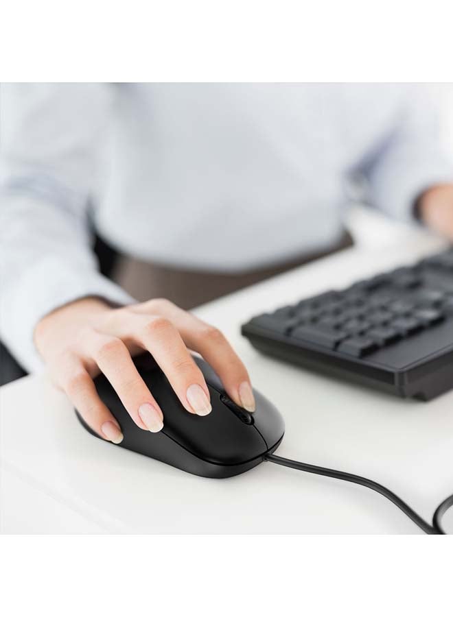 MicroPack M-105 Wired Optical Mouse - Compact Size, 1000 CPI, USB 2.0 Plug & Play, Black - Image 5