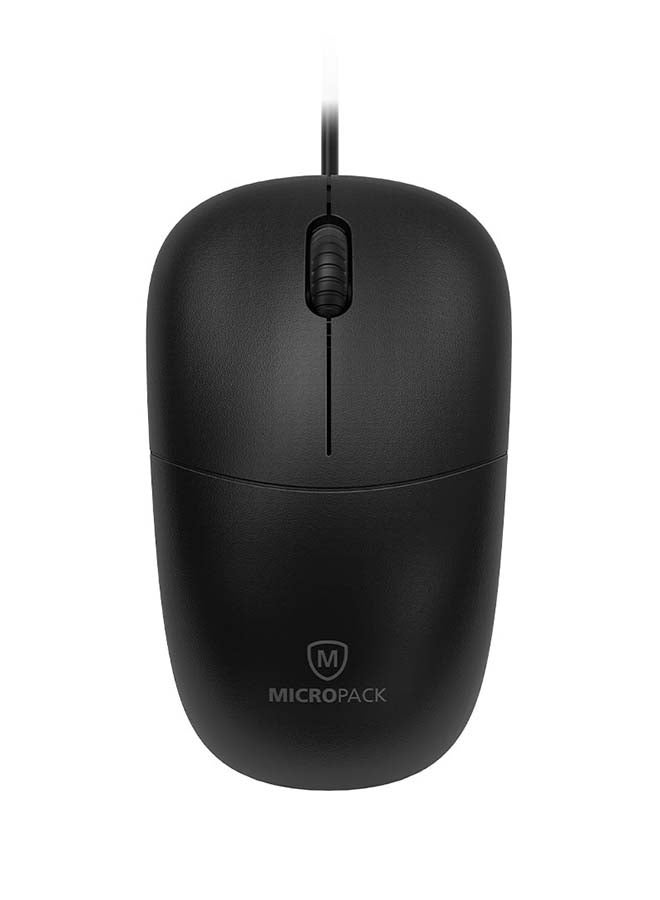 مايكروباك ماوس سلكي ضوئي Micropack M-105 - صغير الحجم، 1000 CPI، USB 2.0، أسود - Image 2