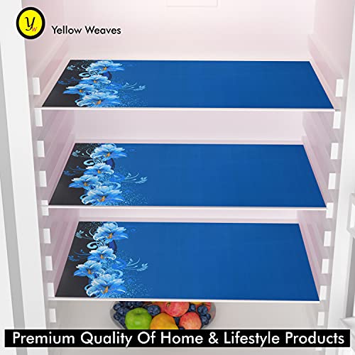 Yellow Weaves 6 Pieces PVC Fridge Mats for Shelves, Refrigerator Shelf Mats, Multipurpose Drawer Mat, Waterproof, Washable (11x17-inch, Blue) - Image 3