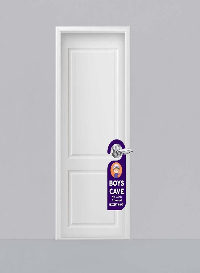 ASHVAH Boys Cave Do Not Enter Door Hanger/Door Sign, Do not Disturb Door Knob Hanger/Door Tag for Bedroom, Couple, Studyroom, Home, Office, Meeting, Sleeping D-014 - Image 2