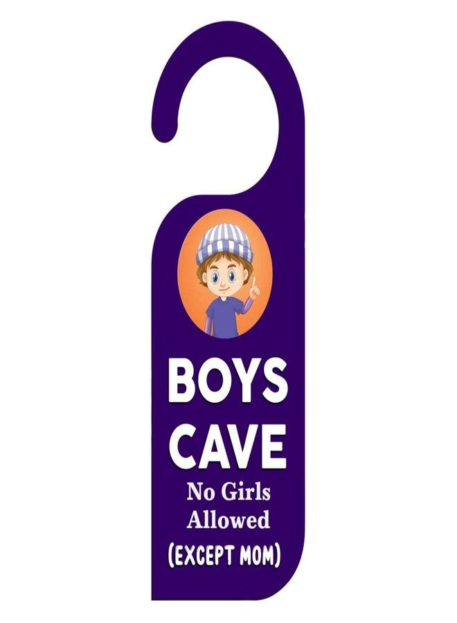 ASHVAH Boys Cave Do Not Enter Door Hanger/Door Sign, Do not Disturb Door Knob Hanger/Door Tag for Bedroom, Couple, Studyroom, Home, Office, Meeting, Sleeping D-014 - Image 1