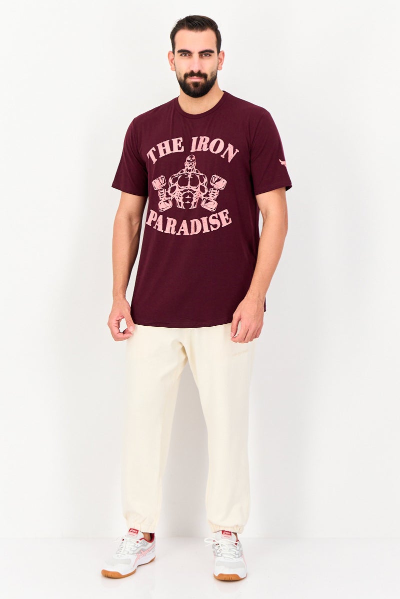 UNDER ARMOUR تي شيرت رياضي قصير الأكمام للرجال من أندر أرمور X مشروع روك، مارون - Image 3