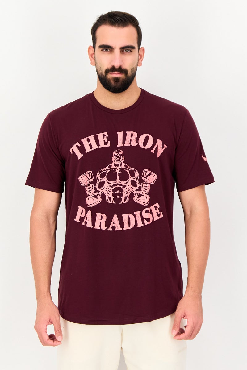 UNDER ARMOUR تي شيرت رياضي قصير الأكمام للرجال من أندر أرمور X مشروع روك، مارون - Image 1