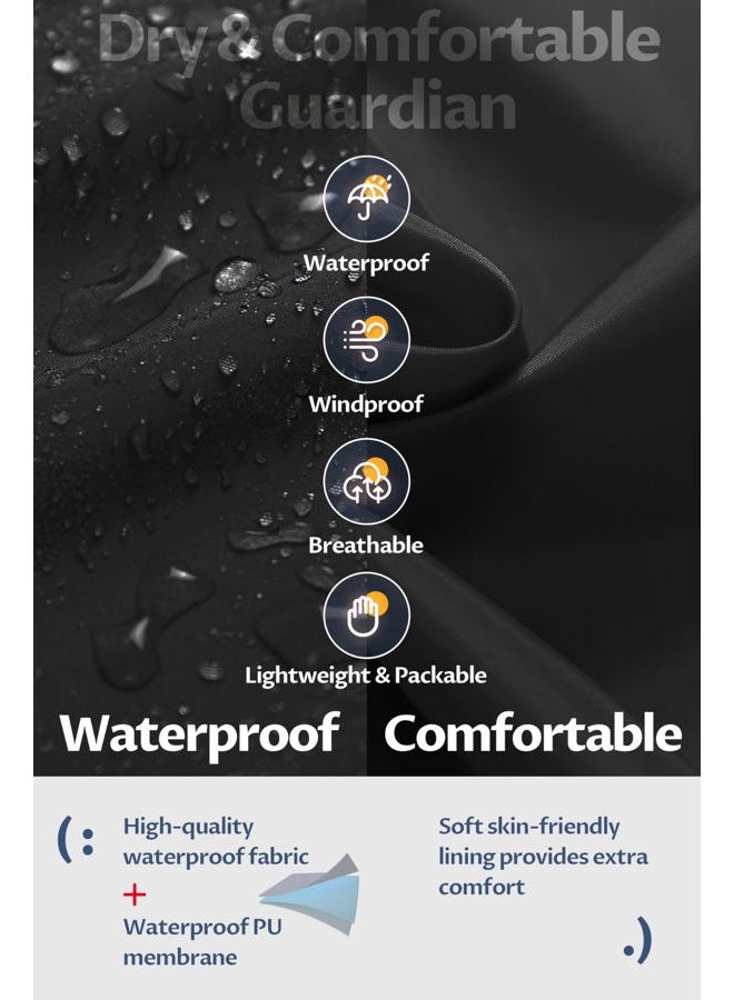 CREATMO US Women's Long Raincoat Black 2XL - Image 4