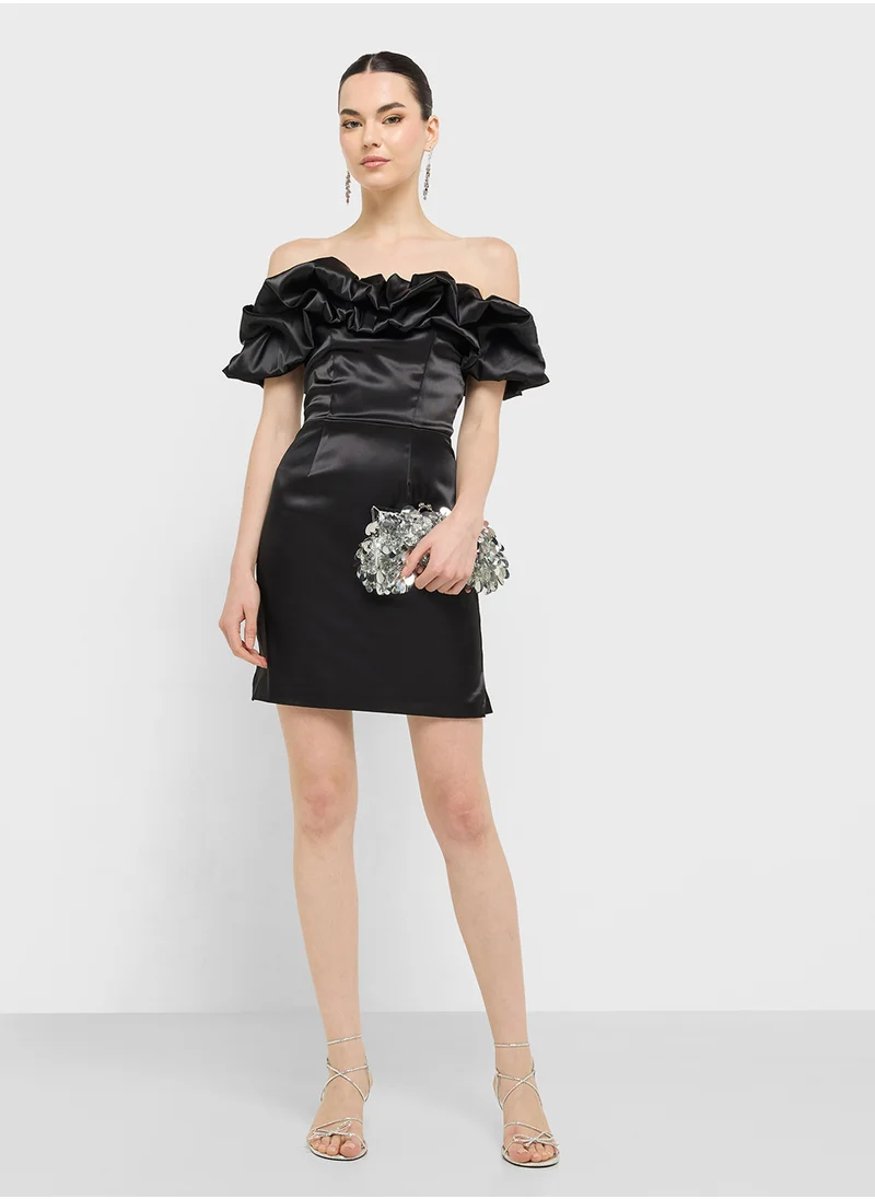 جينجر Ruffled Mini Dress