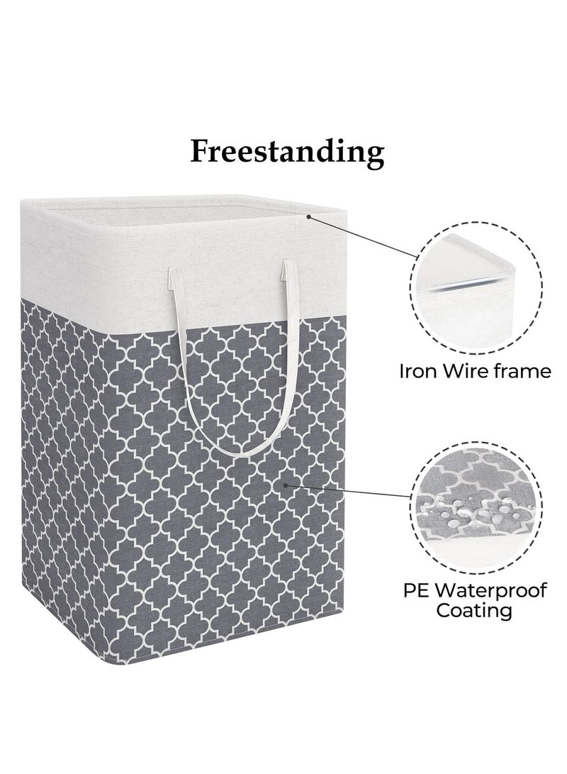 راكسوم سلة غسيل، حقيبة غسيل كبيرة موفرة للمساحة وحقيبة غسيل شبكية، سلة ملابس قابلة للطي مع مقابض حمل، صندوق تخزين ملابس مقاوم للماء، حقيبة تخزين سهلة قابلة للطي للملابس والألعاب - Image 5