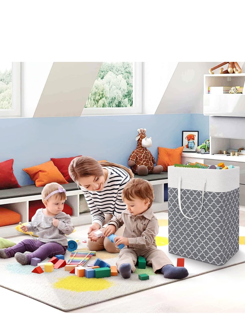 راكسوم سلة غسيل، حقيبة غسيل كبيرة موفرة للمساحة وحقيبة غسيل شبكية، سلة ملابس قابلة للطي مع مقابض حمل، صندوق تخزين ملابس مقاوم للماء، حقيبة تخزين سهلة قابلة للطي للملابس والألعاب - Image 2