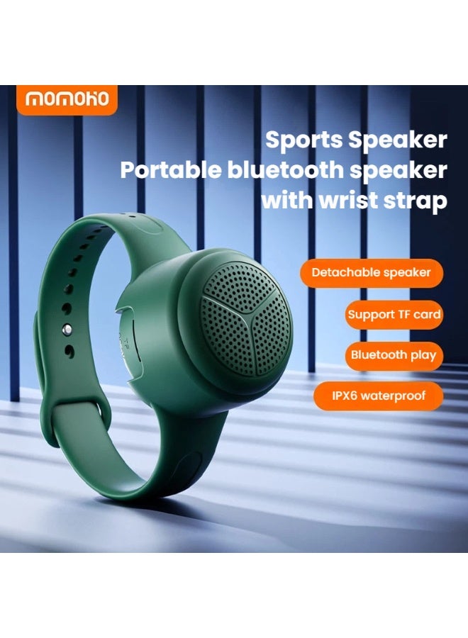 MOMOHO Wireless Bluetooth Mini Portable Waterproof Speaker Wearable with Wrist Strap Wristband, Outdoor Sports Running Cycling Hiking Wearable Water-resistant Small Speaker, IPX6 Bluetooth TF Card Waterproof Water Resistant, National Day Ramadan and other Festival - Image 2