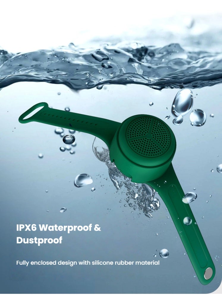MOMOHO Wireless Bluetooth Mini Portable Waterproof Speaker Wearable with Wrist Strap Wristband, Outdoor Sports Running Cycling Hiking Wearable Water-resistant Small Speaker, IPX6 Bluetooth TF Card Waterproof Water Resistant, National Day Ramadan and other Festival - Image 5