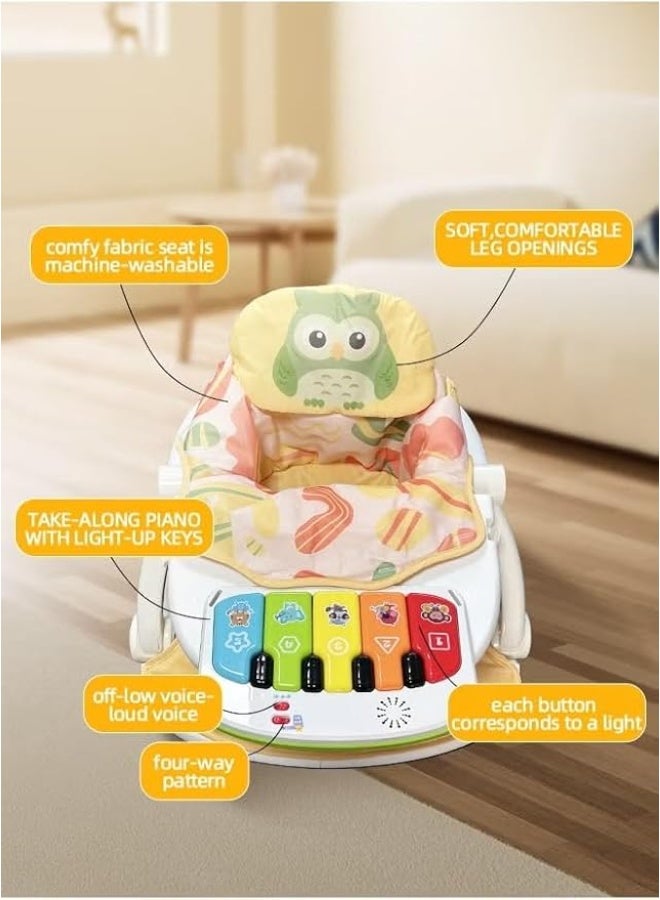 Tiibaby كرسي أرضي موسيقي للأطفال مع بيانو مضيء، تصميم قابل للطي، للأعمار من 18 شهرًا فما فوق حتى 25 رطل (11.3 كجم) - Image 3