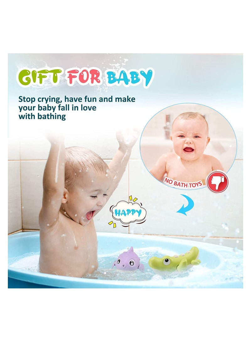 واي آند دي Bath Toys Cute Animal Baby Bathtub Wind Up 3 Pack Swimming Pool for Toddlers 1-3 Water Play Set Shower Beach Gift Age 1 2 4 5 6Year Old Kids Infant Boys Girls - Image 5