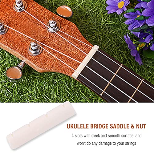 VGEBY Bone Nut for Ukulele, Ukulele Bridge Saddle Guitar Bone String Saddle and Nut for 4 String Ukuleles Musical Instrument Repair Parts - Image 2