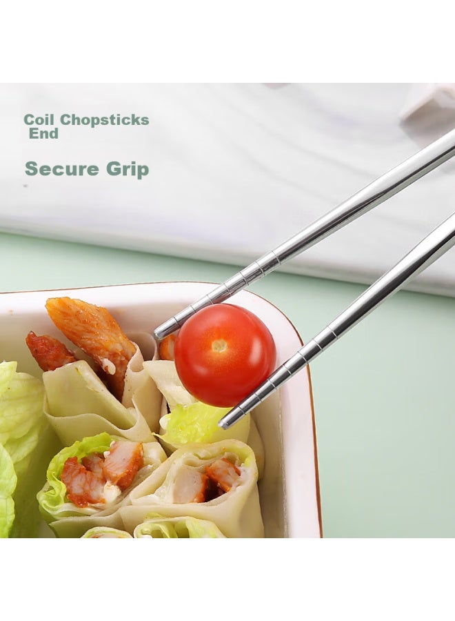 MAX COOK Meichun (maxcook) 304 Stainless Steel Chopsticks And Spoon Cutlery Set, Portable Three-piece Chopsticks And Spoon Set, Avocado Green Mcgc0611 - Image 5