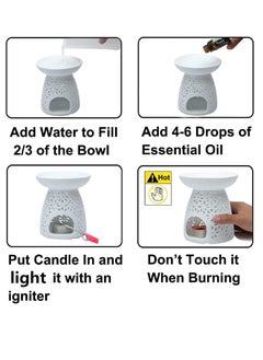 Womdee Essential Oil Candle Warmers, Ceramic Tealight Holder,Aroma Oil Burner,  - Image 5