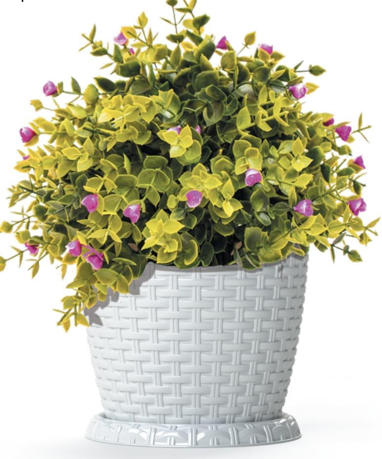 Marcolo Rosa 20cm Rattan Flowerpot - Elegant Rattan Design for Indoor and Outdoor Use - Image 4