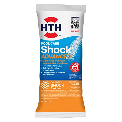 HTH 52035 Swimming Pool Care Shock Advanced, Swimming Pool Chemical, Cal Hypo Formula, 1lb - Image 1
