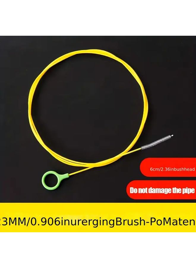 Yellow Car Drain Cleaning Brush Flexible Long Hose Auto Sunroof Detailing Tool - Image 3
