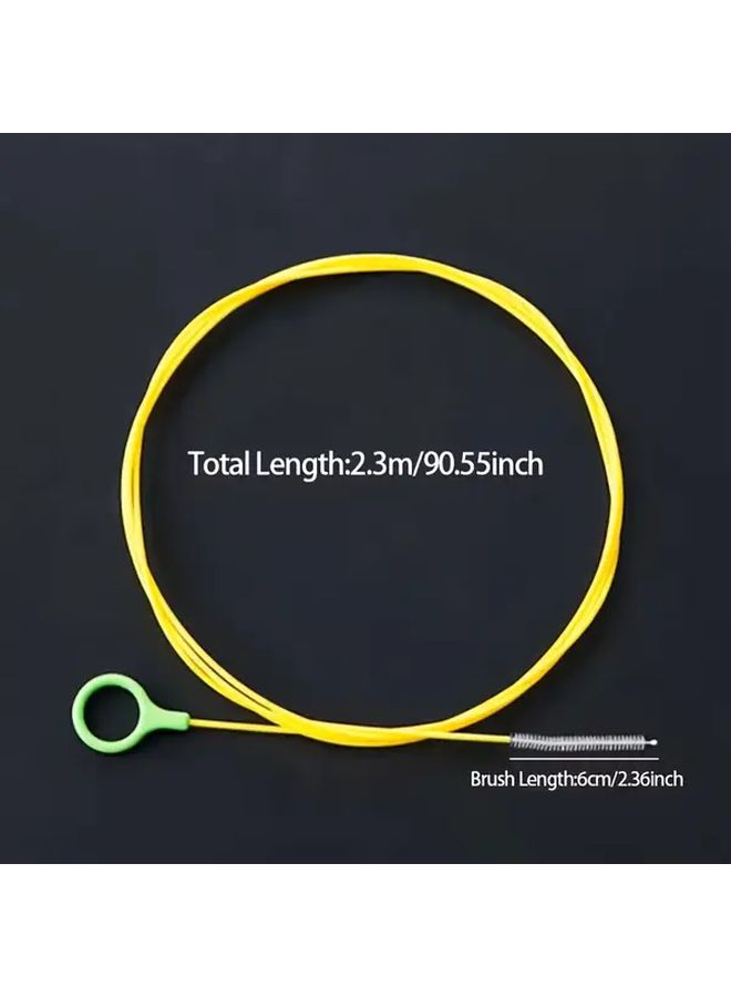 Yellow Car Drain Cleaning Brush Flexible Long Hose Auto Sunroof Detailing Tool - Image 2
