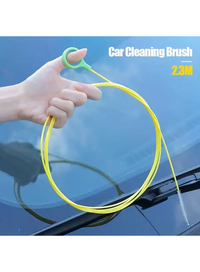 Yellow Car Drain Cleaning Brush Flexible Long Hose Auto Sunroof Detailing Tool - Image 1