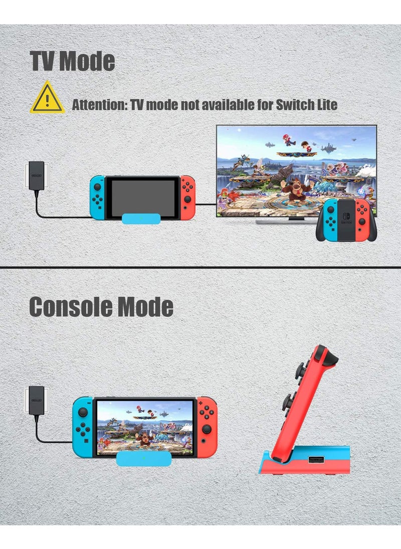 SYOSI - Docking Station for Nintendo Switch, Charging Dock 4K HDMI TV Adapter Charger Set Good Replacement Compatible with Nintendo Switch Dock (Blue) - Image 1