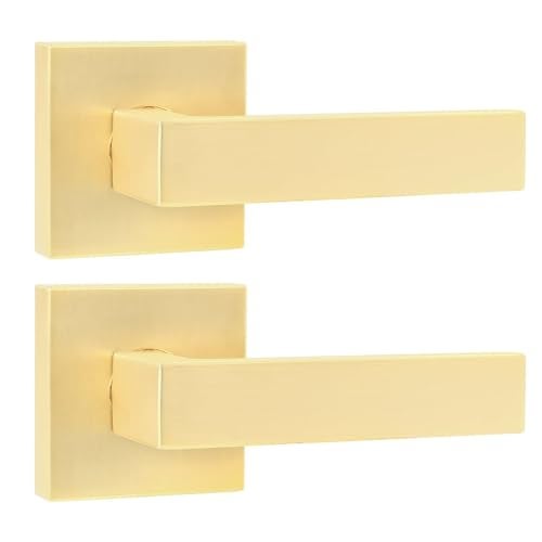 Leydebong 2 Pack Dummy Gold Door Handles Interior, False Door Knobs, Closet Door Knobs Dummy Door Knob, Non-Turning Dummy Door Knob Single Side - Image 1