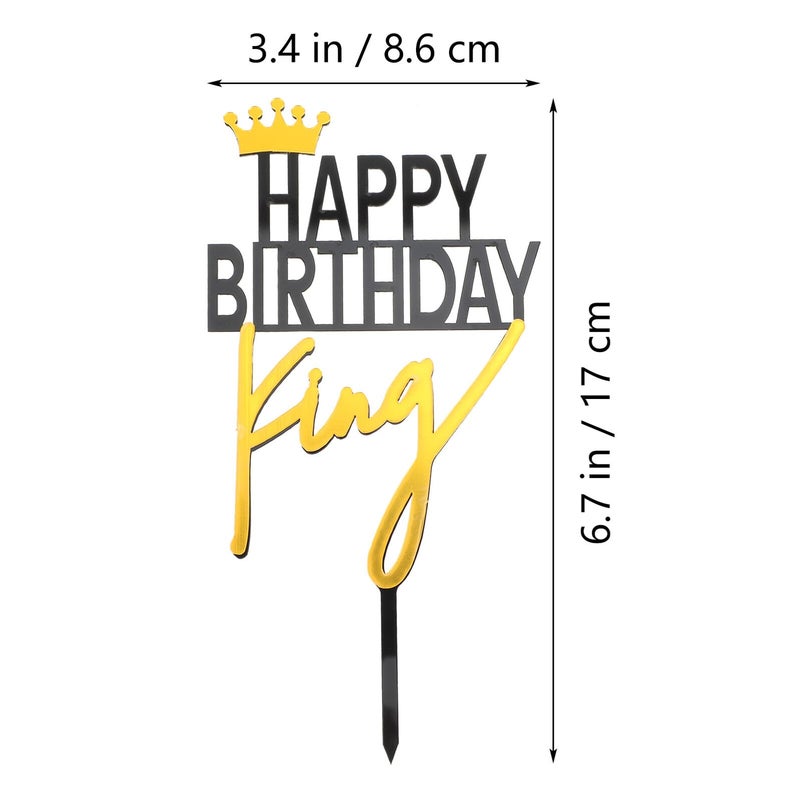 Acrylic Crown Cupcake Topper Set Of 5 For Boys Birthday Party Decorations - Image 4