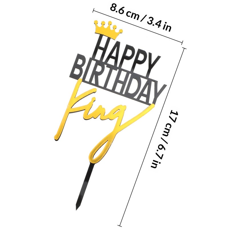 Acrylic Crown Cupcake Topper Set Of 5 For Boys Birthday Party Decorations - Image 3